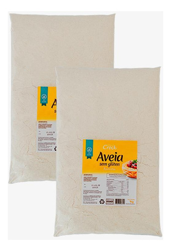 Kit 2x: Farinha De Aveia Sem Glúten Leve Croc 1kg