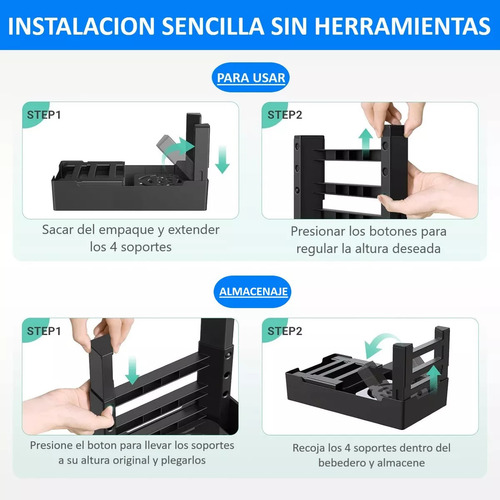 Comedero-bebedero Lento Ajustable Para Perro Cuenco Doble L