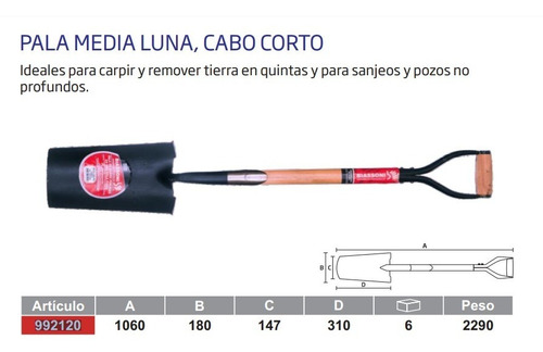 Pala Forjada Media Luna 2120 Biassoni