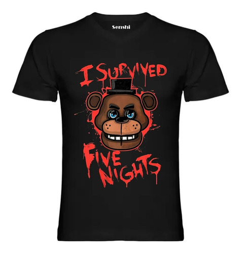 Polera Five Nights At Freddy's Unisex Estampada Dtf Cod 004