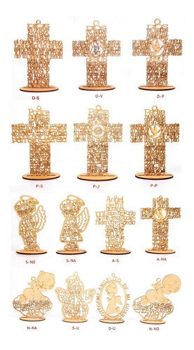 Cruz Mdf Ángel Personalizado 20 Cm Recuerdo Bautizo Madera