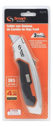 Cuchillo Cartonero Retráctil Cutter Con 3 Hojas Smart Tools