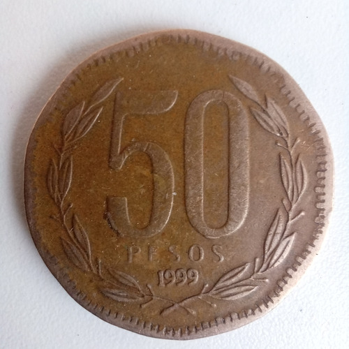 50 Pesos Chile 1999 Con Error De Acuñación