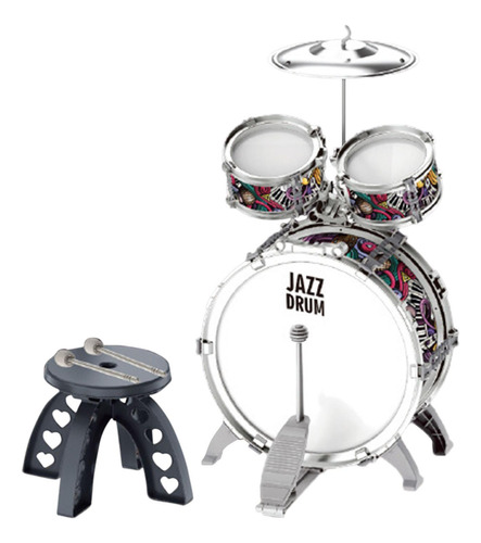 Juego De Batería Para Niños, Iluminación Musical, 3 En 1