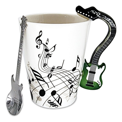 Taza De Café Y Cuchara A Juego Con Diseño De Asa De