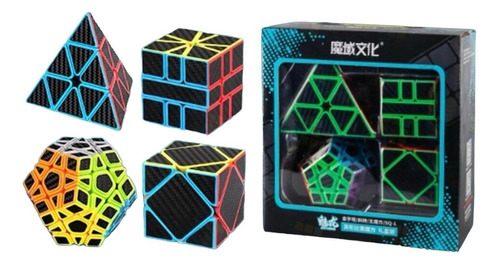 Kit Cubo Mágico Moyu Pyraminx Megaminx Skewb Square-carbon