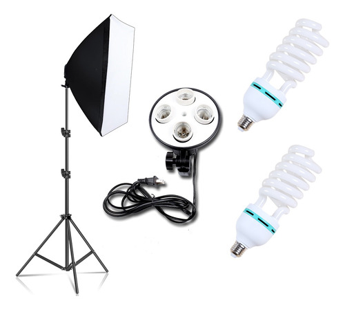 Kit Softbox Para 4 Ampolletas + Atril + 2 Ampolletas 125w