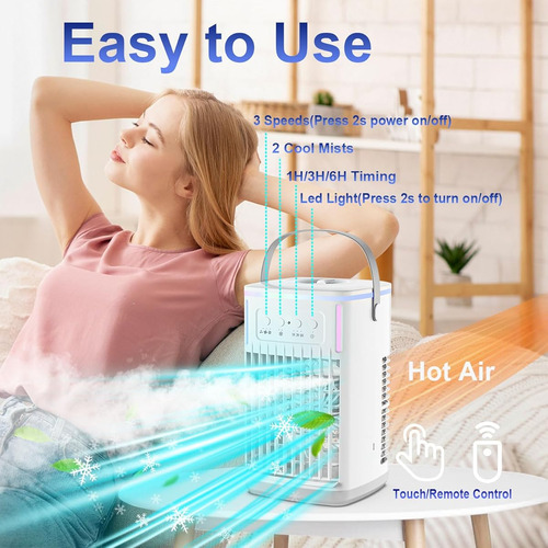 Acondicionador Aire Portatil Ifeifan 4 En 1 Control Blanco