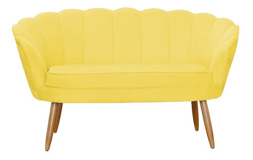 Namoradeira Sofá Pétala Girassol Sala Recpção Suede Luxo Cor Amarelo