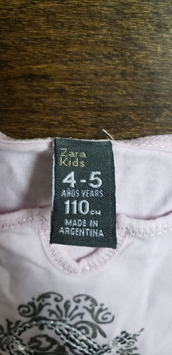 Remera Manga Larga Zara Talle 4 Años Con Brillos Impecable