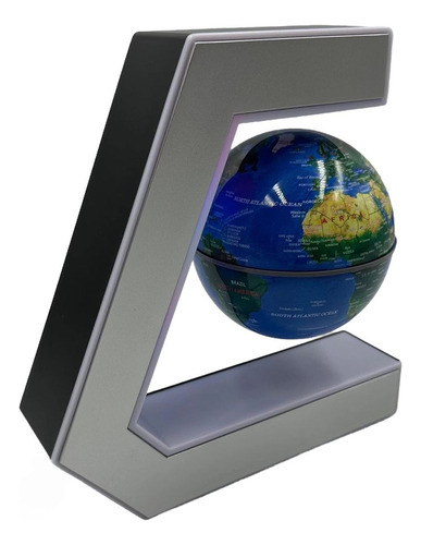 Globo Terraqueo Flotante Y Giratorio Con Base Luz Led