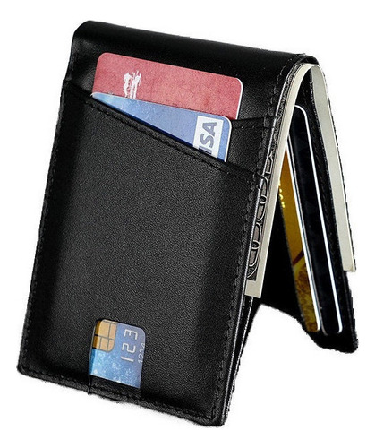 Nova Carteira De Couro Genuíno, Carteira Rfid Masculina