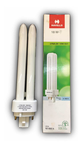 Foco Dulux 18 W Havells Luz Neutra 4100º K 4 Pin Base G24q-2