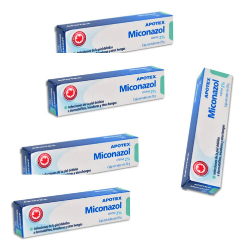 Apotex Miconazol 2% Crema 5 Piezas C/u 20g