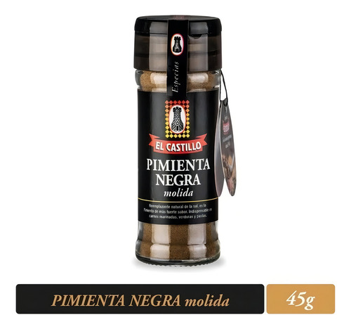 Pimienta Negra Molida El Castillo 45g Origen Brasil