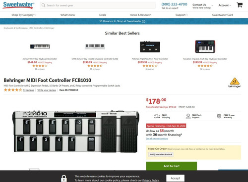Controlador Midi Behringer Fcb1010 Pedalera