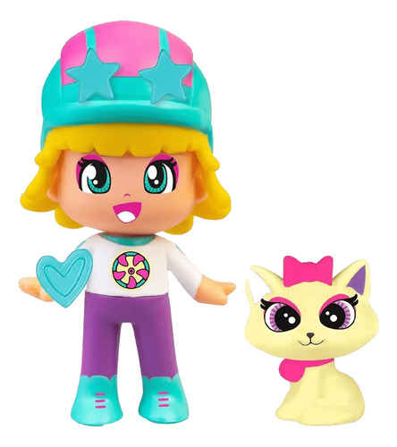 Muñeca De Juguete Con Moto Pinypon Famosa Lets Go + Gato