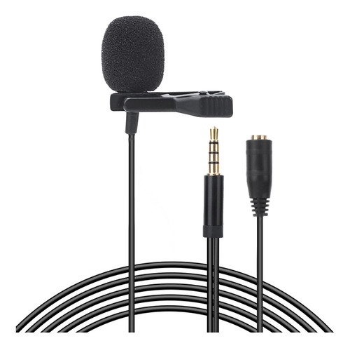 Micrófono De 3,5 Mm, 1,5 M, Solapa Doble, Clip De Clip Para