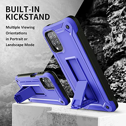 Funda Para Galaxy A12 Morado Dual Layer (plastico Y Silicon)