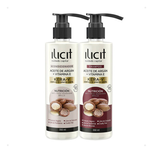 Pack Shampoo + Acondicionador Ilicit Kera-v Argan + Vit E 