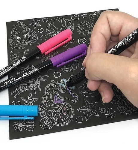 Kit 300 Stickers Adhesivos De Lujo Colorear Marcadores Gel