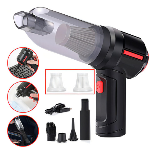 Aspirador De Pó Portátil Limpeza Automotiva Filtro Lavável
