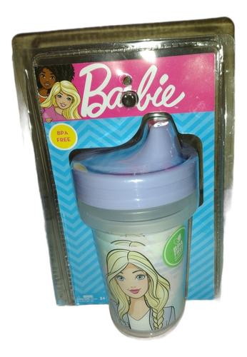 Set De 3 Vasos Reutilizables Barbie Aprendizaje Licencia