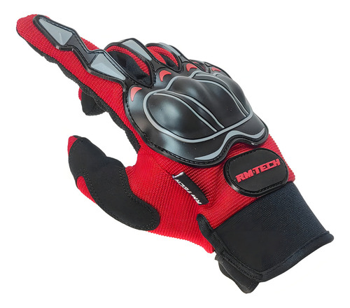 Guantes Rmtech Intrepid Negro Rojo Con Touch Talla M