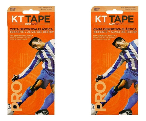 Pack 6 Cinta Deportiva Elástica Kt Tape Beige 