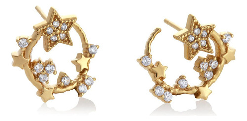 Aretes Olivia Burton Celestial Chapa Oro 18k Obj16cle08