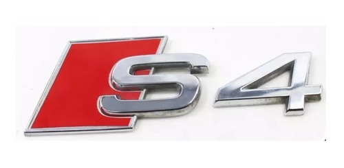 Emblema Audi Sline A4 S4 Rs Baul Logo Cromado Rojo