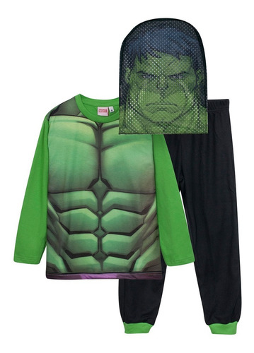 Pijama Manga Larga Disfraz Hulk + Mascara Regalo Original