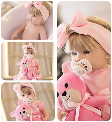 Bebe Reborn Princesa Silicone + Carrinho De Passeio Luxo