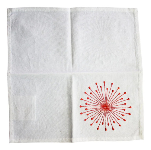 Juego 4 Servilletas Brang Algodón Suave Bordadas Blanco