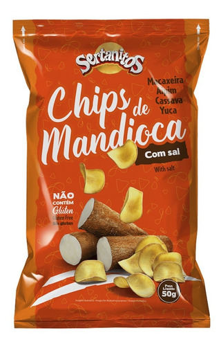 Chips De Mandioca Original 50g Sertanitos - 10 Unidades