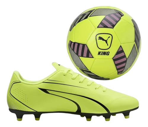 Combo Puma, Taquetes De Futbol + Balon Numero 5 Original