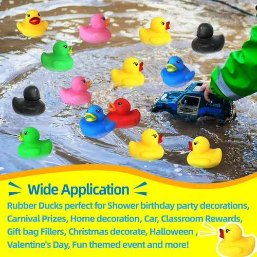  Juguete de baño de 50 patos de goma, multicolor mini pato de  goma a granel, juguete de baño para bebé, fiesta de cumpleaños, regalo de  Navidad (5 colores) : Juguetes y Juegos