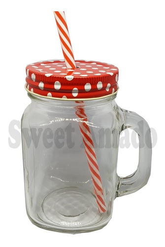 1 Caneca E 1 Tampas Copo Caneca Ball Mason Jar Sweet Amado