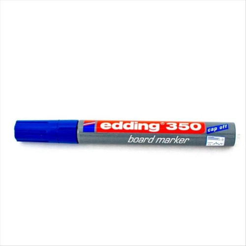 Marcador Edding 350 Borrable Recargable Azul X10 Unidades