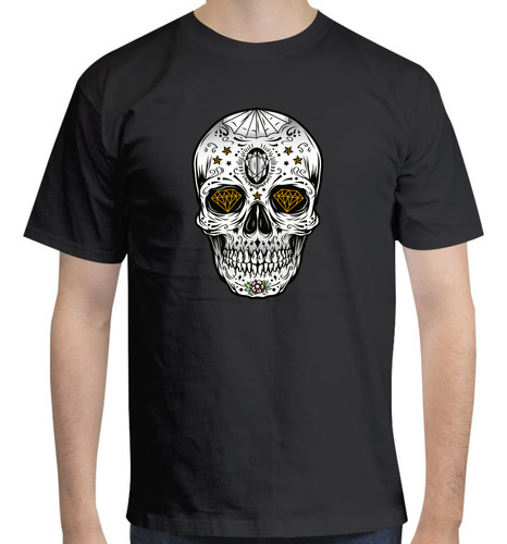 Playera Calavera Diamantes - Ojos Diamante - Día De Muertos