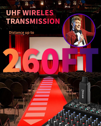 Sistema De Micrófono Inalámbrico Uhf Adaptador De Micrófono