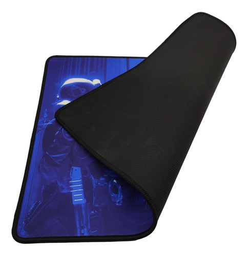 Mouse Pad gamer GTC PAD-011 de neopreno Play to win 30cm x 40cm x 3mm azul/negro