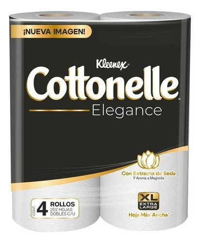 7 Pza Papel Higiénico Kleenex Cottonelle Elegance 4 Rollos C