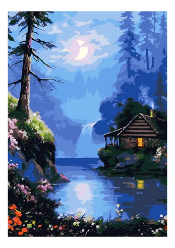 Kit De Pintura Al Óleo Diy 16x20: Hermosos Paisajes, Decorac