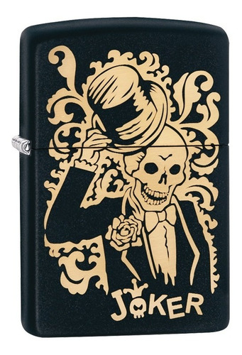 Encendedor Zippo Joker Calavera Sombrero Negro Cod 29632