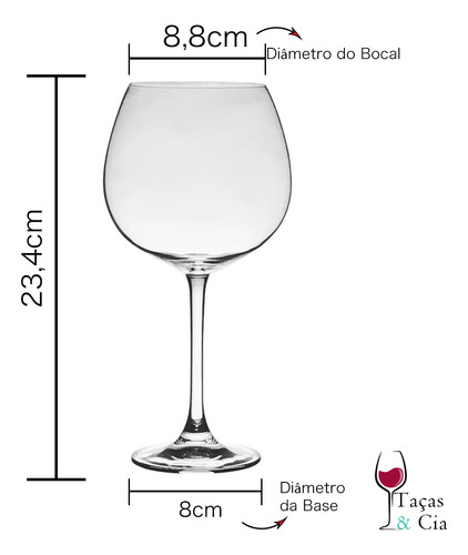 Jogo 6 Taças De Gin Cristal Titânio Bohemia Flamenco 850ml Cor Trasnparente