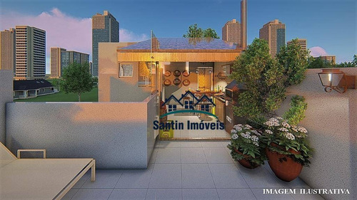 Cobertura Com *elevador De 02 Dormitórios(01 Suíte ) Vaga Coberta À Venda, 94 M² - Jardim - Santo André/sp - Co0567