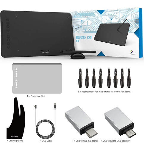 Tableta Gráfica Xp-pen Deco 01 V2 10x6.25 8192 Niveles