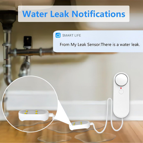 Detector Wifi De Fuga De Agua Y Nivel De Agua, 2 En 1 Tuya