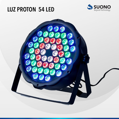 Imagen 6 de 10 de Pack X2 Tacho Proton 54 Led Luminosidad Dmx Rgbw Colores Blanco Audioritmico Eventos Efectos Alta Luminosidad Potente